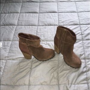 Sam Edelman Booties- brown suede side-zip booties